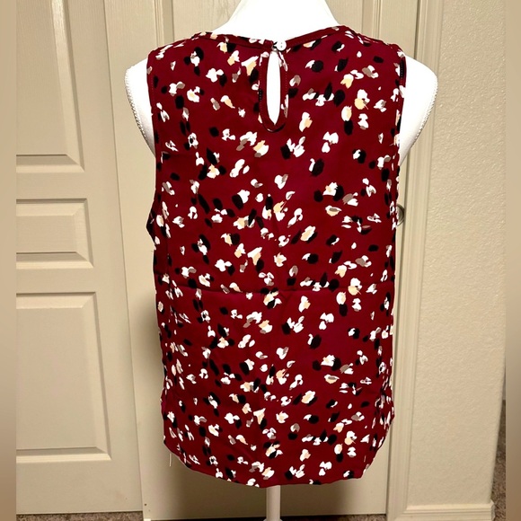 Samefar Womens Tank Top Pleated Crewneck Casual Loose Chiffon Blouses Size S NWT - Picture 4 of 8